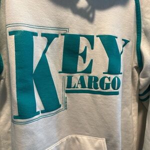 Super Rad White and Teal Key Largo Hoodie